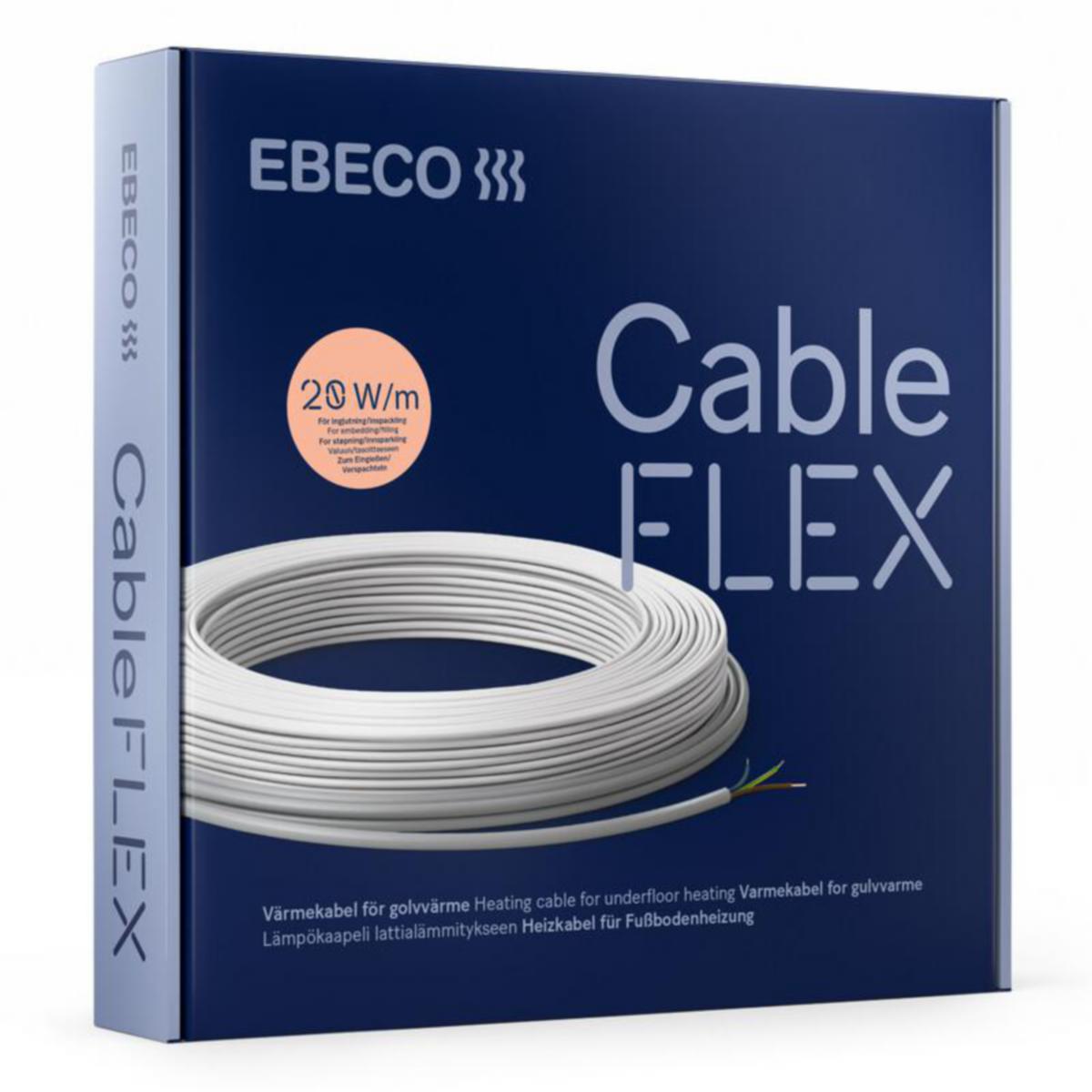 Lattialämmityskaapeli Ebeco Cableflex 20 - LATTIALÄMMITYSKAAPELI EBECO 20W/M27M550W3.4-6.9M2