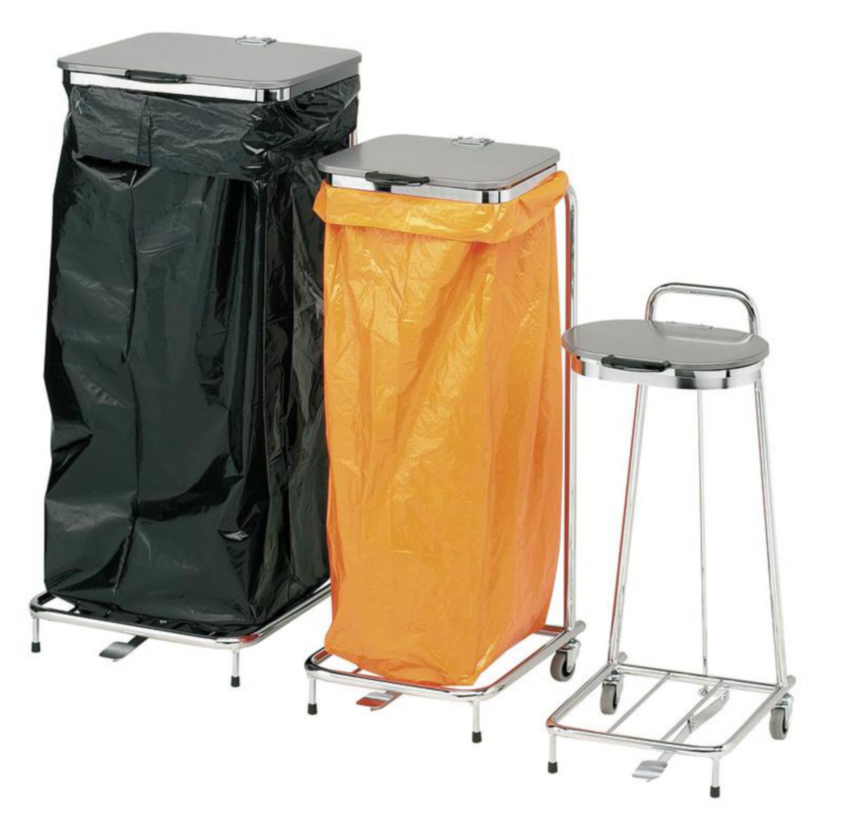 Jätesäkkiteline kannella ja polkimella 100-150 L jätesäkille - JÄTESÄKKITELINE 100-150L KANNELLA JA POLKIMELLA