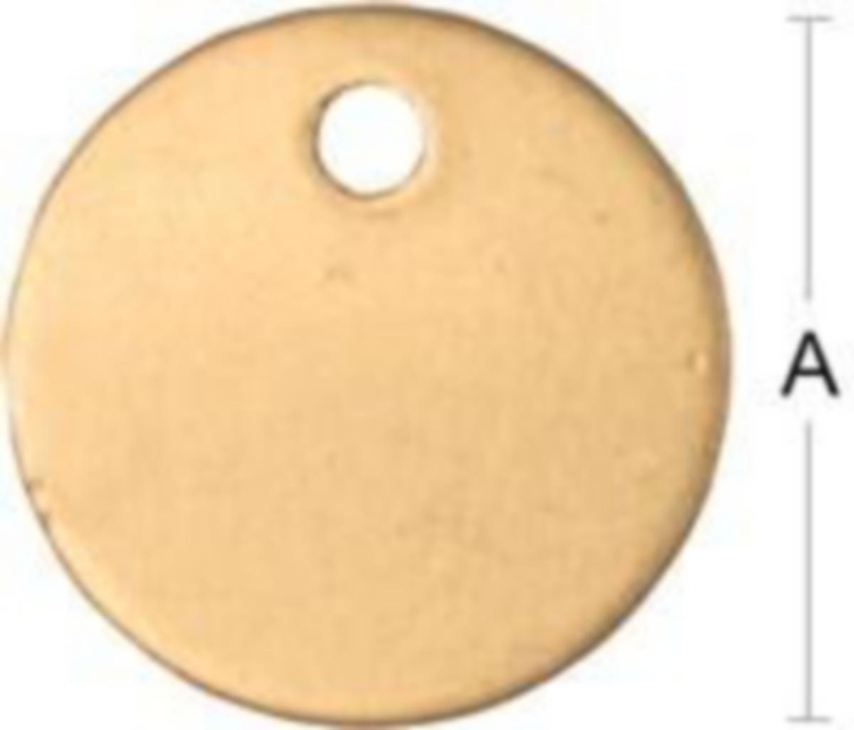 Merkintälevy pyöreä - MERKINTÄLEVY PYÖREÄ 35MM REIKÄ 5MM . KUPARIA