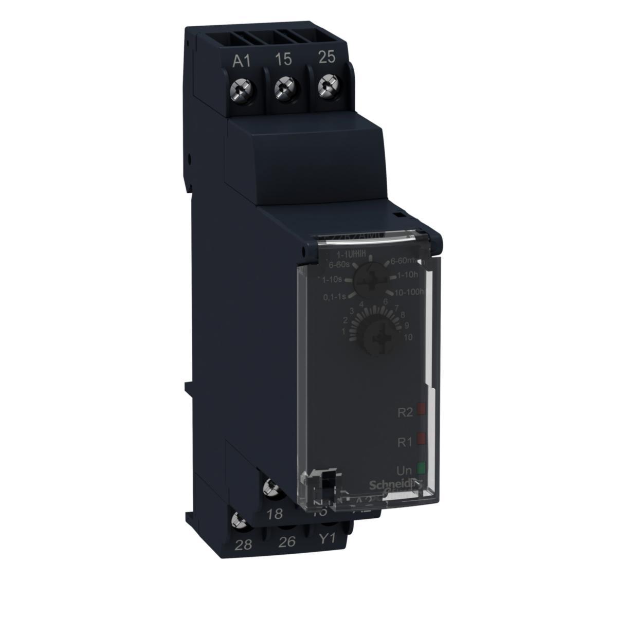 Aikarele vetohidastettu Schneider Electric Zelio RE22 - VETOHIDASTUSAIKARELE ZELIO RE22R2AMU. 24VDC/24-240VAC
