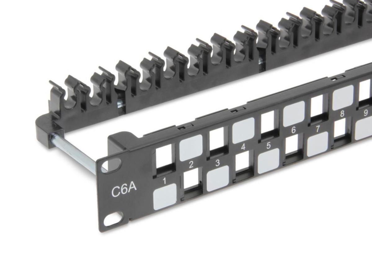 Paneeli 19"  Eurolan Cat6A UTP - PANEELI 19" RJ45 EUROLAN CAT6A UTP 1U 24/0 TYHJÄ