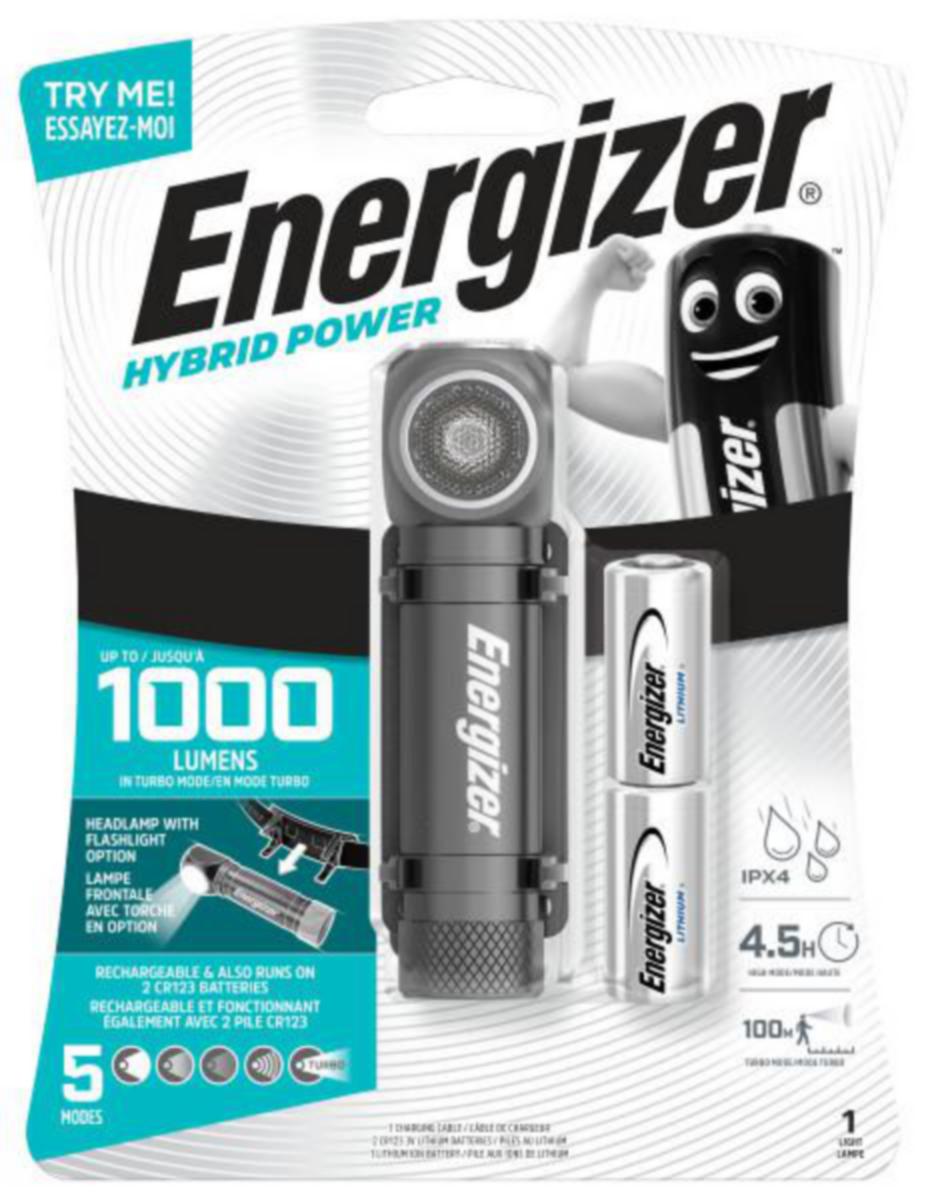 Käsivalaisin LED Energizer Hybrid - KÄSIVALAISIN LED ENERGIZER HYBRID 1000LM OTSA+KÄSI LADATT
