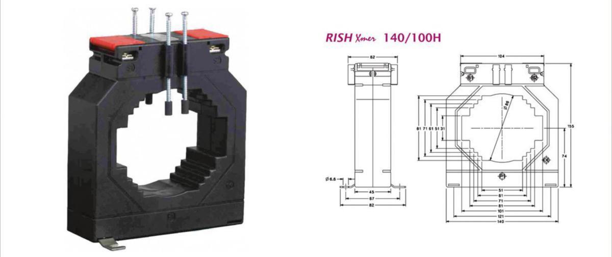 Virtamuuntaja kiinteä Rishabh XMER140 - VIRTAMUUNTAJA KIINTEÄ RISHABH XMER140/100H-1600/5A