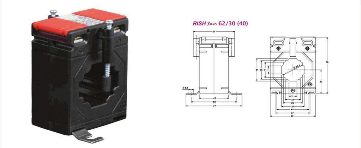 Virtamuuntaja kiinteä Rishabh XME62 - VIRTAMUUNTAJA KIINTEÄ RISHABH XME62/30-250-0.5