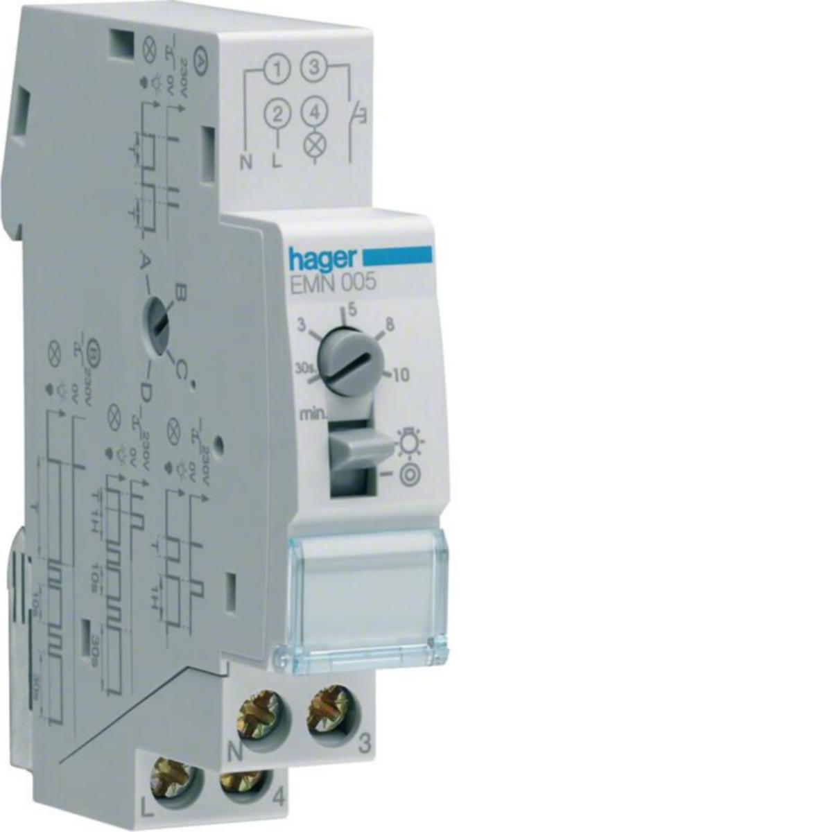 Ajastin Hager - AJASTIN HAGER EMN005 30S-10MIN/1H KV 16A RL