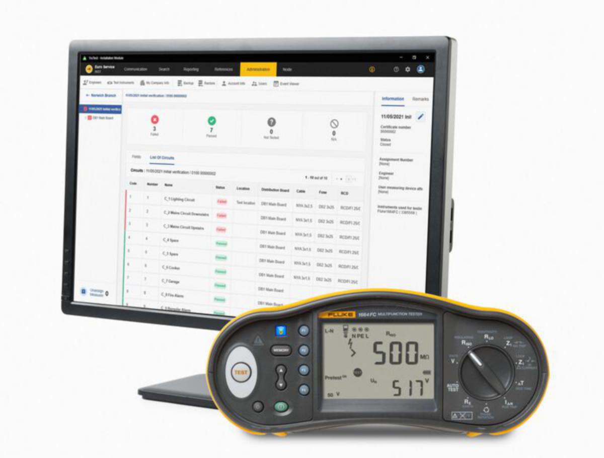 Sähköasennustesteripaketti Fluke - SÄHKÖASENNUSTESTERIPAK FLUKE 1664FC SCH FTT KIT