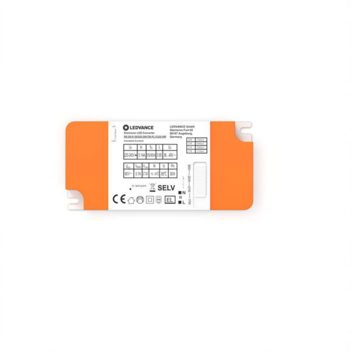 Elektroninen liitäntälaite Ledvance Panel Superior - ELEKTR. LIITÄNTÄLAITE LEDVANCE DR 30/220-240/700 PL FLEX 600