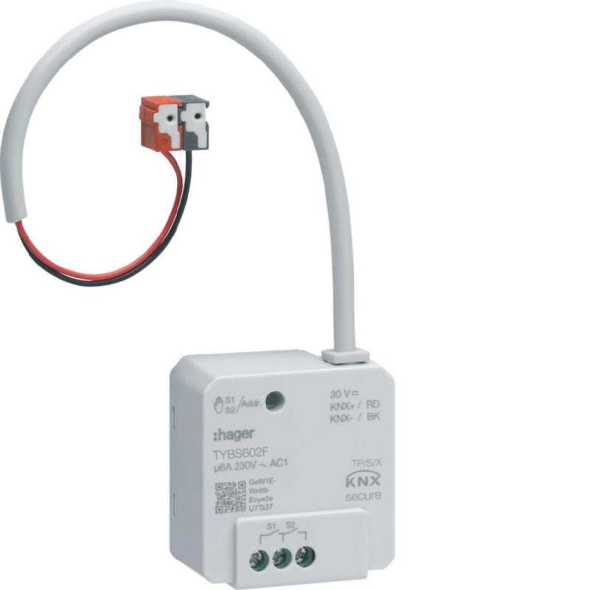 Lähtöyksikkö Hager KNX ETS - LÄHTÖYKSIKKÖ KNX KNX ETS TYBS602F 2X6A RLV T USEKA