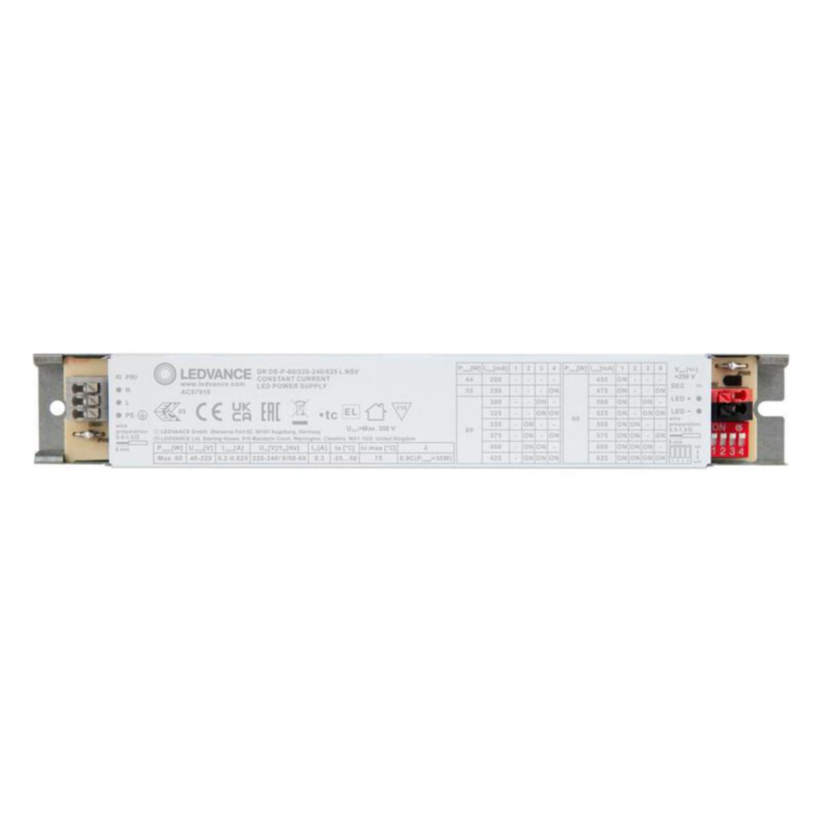 Elektroninen liitäntälaite Ledvance DR DS Performance CC - ELEKTR. LIITÄNTÄLAITE LEDVANCE DR DS-P-60/220-240/625 L NSV