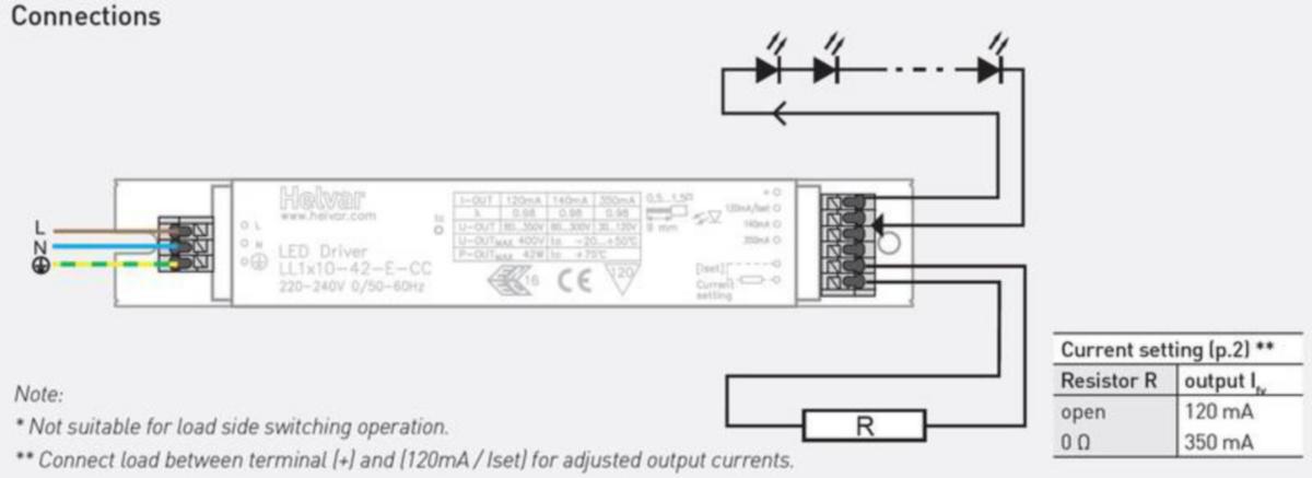 Muuntaja Helvar Components LL1 - MUUNTAJA HELVAR LL1X10-42-E-CC