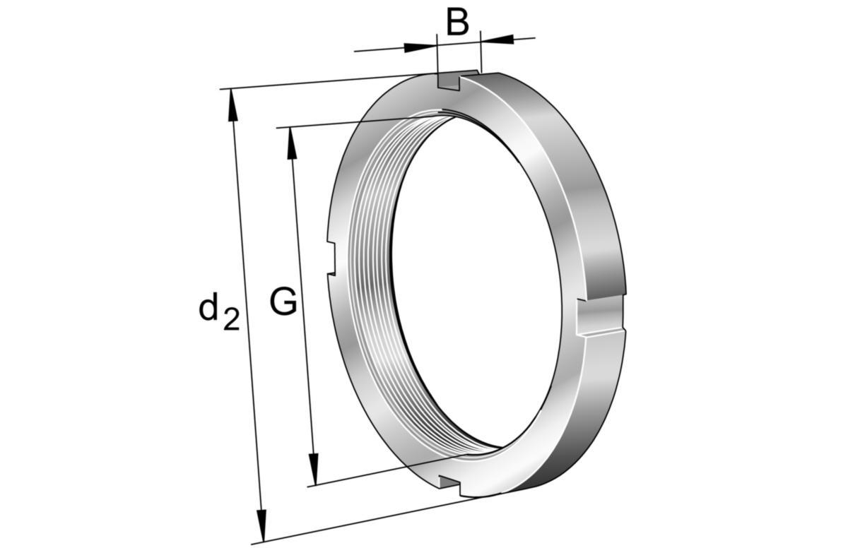 Lukitusmutteri FAG KM - AKSELIMUTTERI FAG KM16