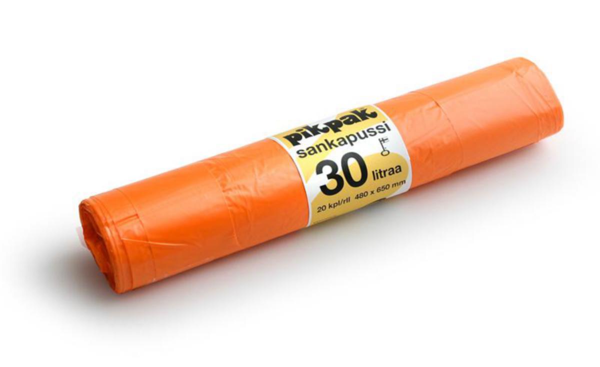 Roskapussit muovia - ROSKAPUSSI 30L ORANSSI SANKAP MD PLASTIROLL 1234