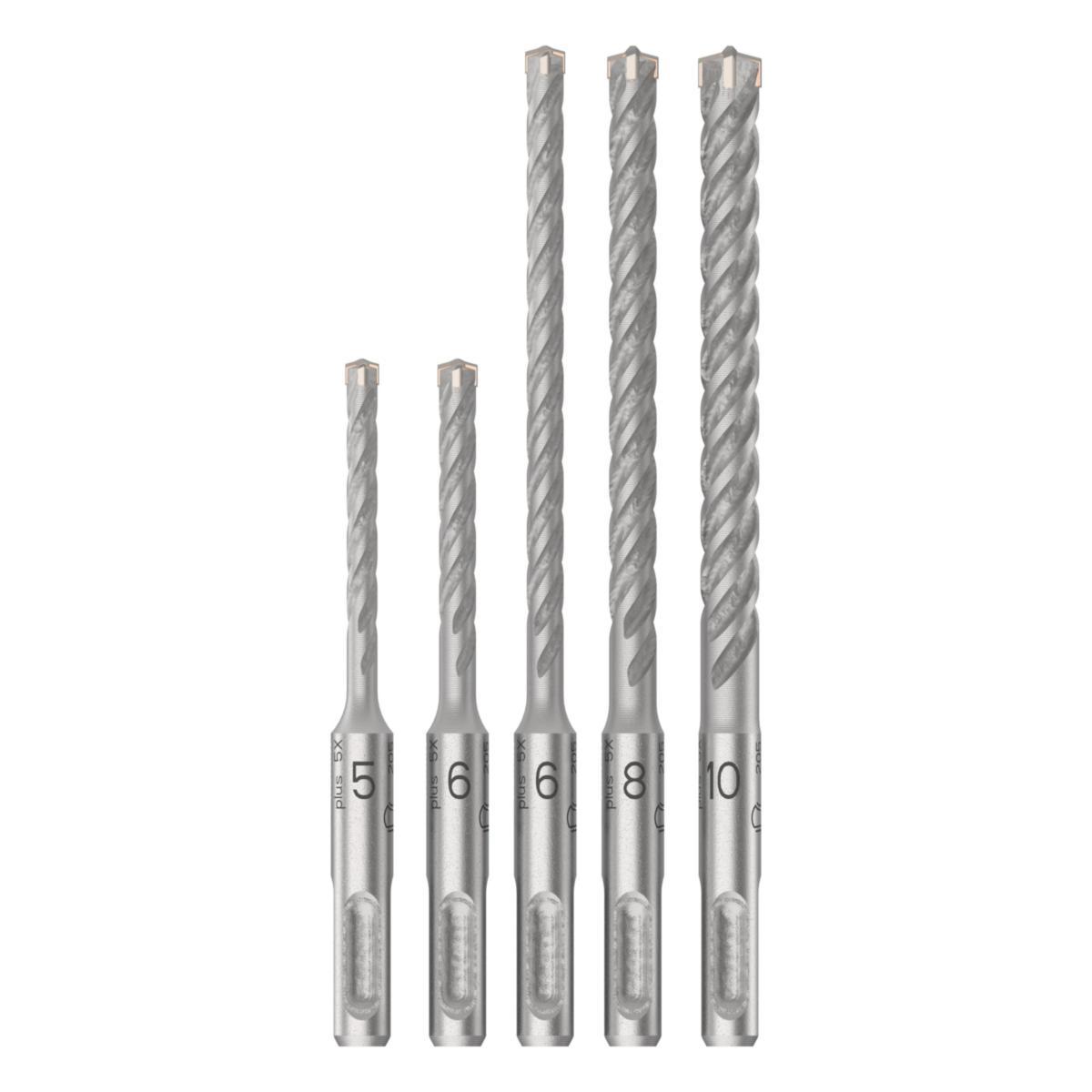 Vasaraporanteräsarja Bosch Pro SDS Plus-5X 5osaa - PORANTERÄSARJA SDSPLUS-5X 5-10MM 5KPL