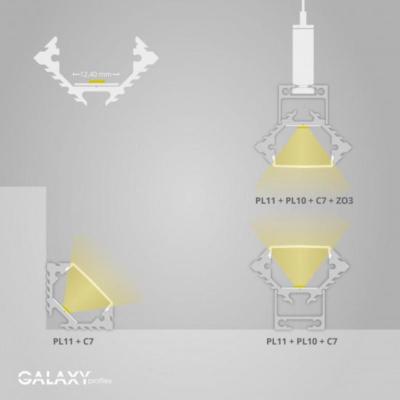 LED-PROFIILI GALAXY PL11 LED KULMAPROF. 2M ELOKS