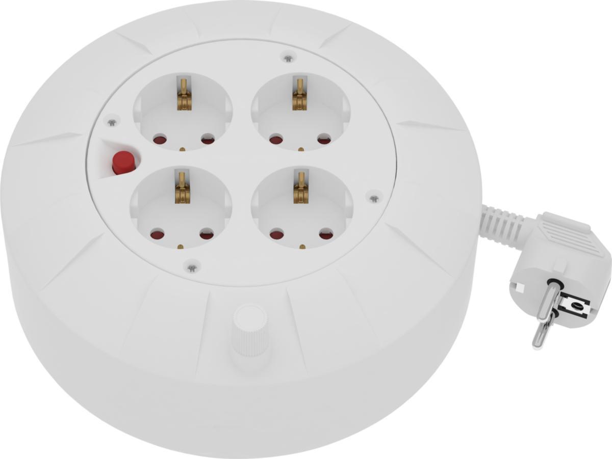 Kaapelikela, maadoitettu, makaava rulla, sisäkäyttöön IP20, 5M OHUT KAAPELI 1.0mm2, MAX 2300W (3.9A–10A) - KAAPELIKELA 5M 3G1 VAAKARULLA MAADTTU LÄMPÖSULAKE IP20 2300W