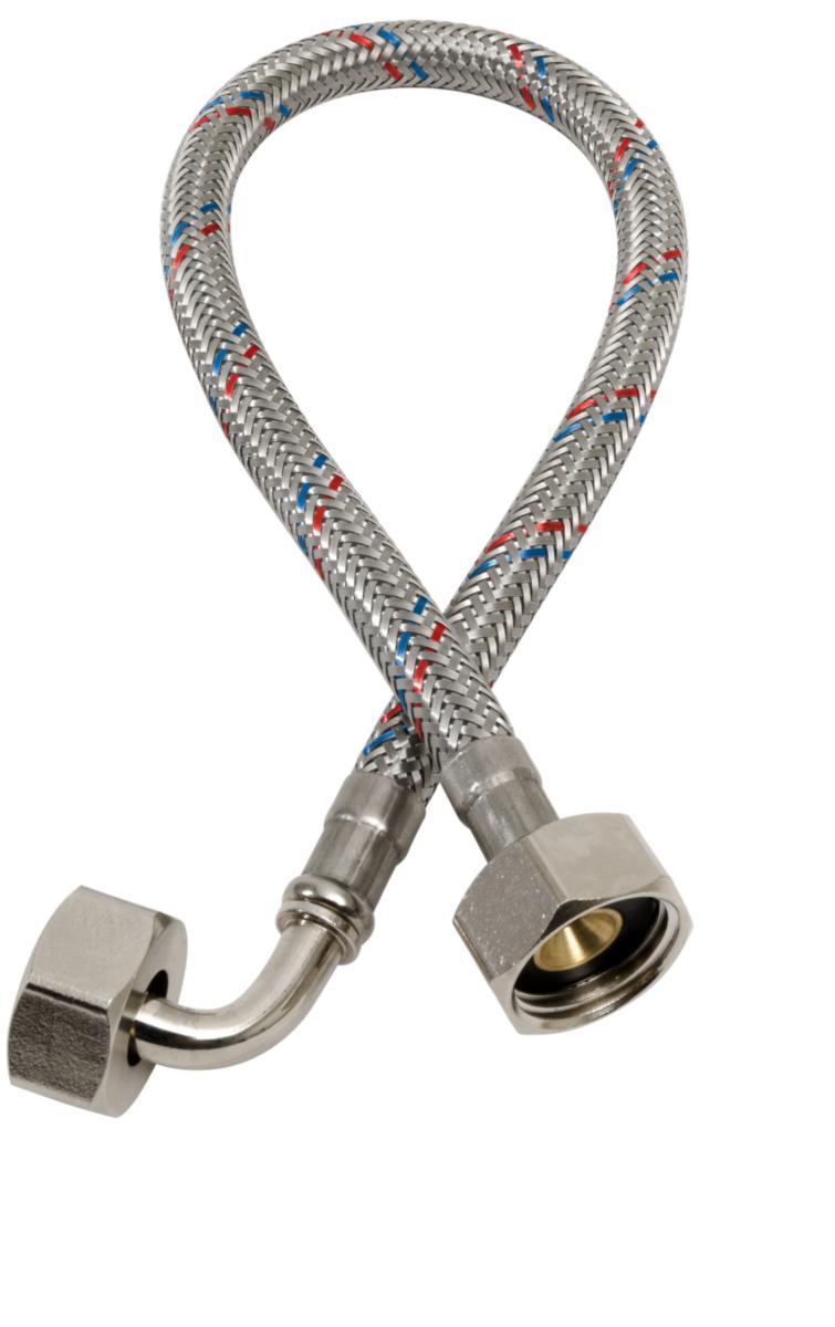 Liitäntäletku PEX, metallipäällysteinen pehmeä, suora-kulma - TULOVESILETKU SOFT-PEX G15/G20X2000MM DN8 SUORA/KULMA