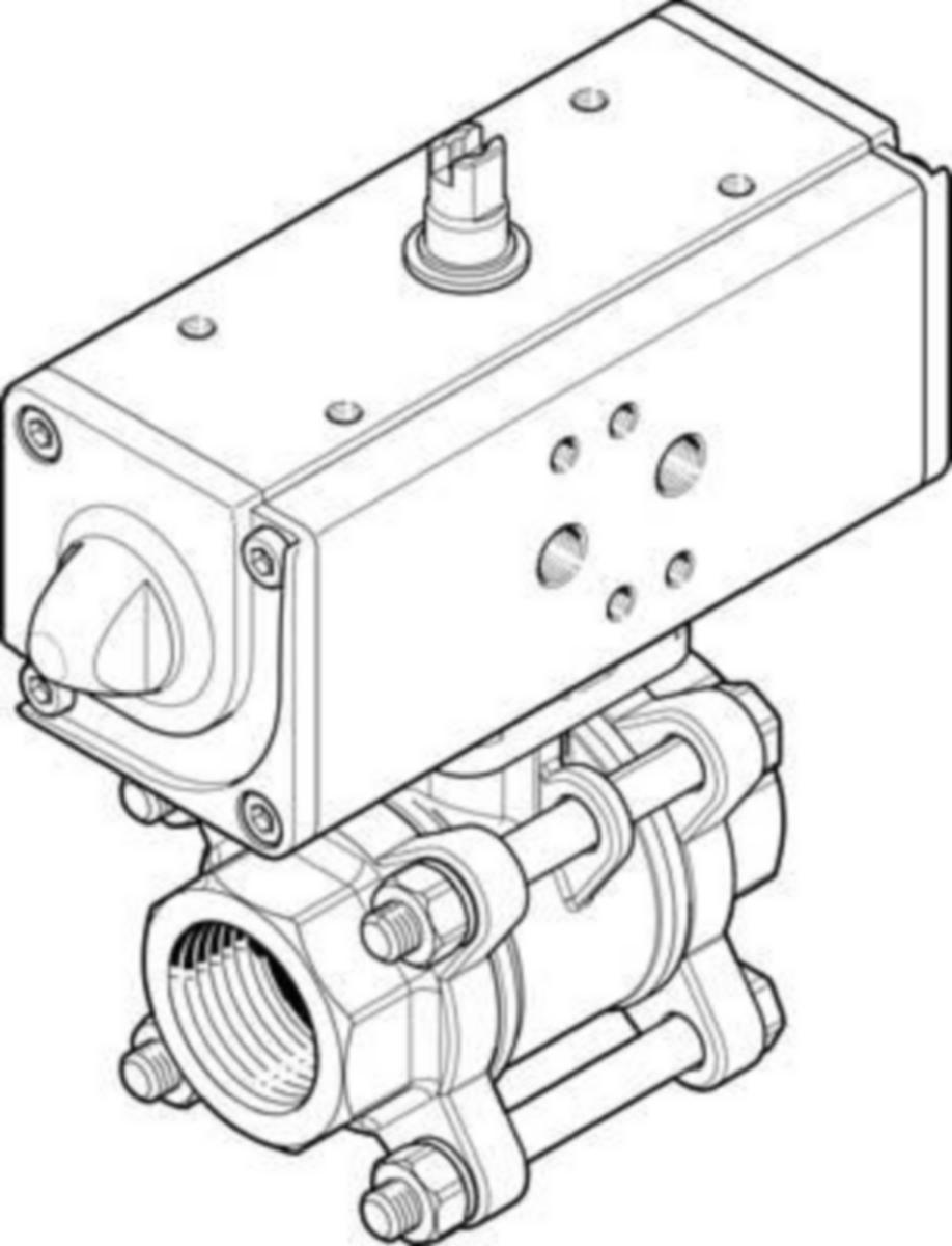 Palloventtiilin toimilaite Festo VZBA - PAL.VENT.TOIMI. VZBA-1"-GG-63- T-22-F0405-V4V4T-PS30-R-90-4-C