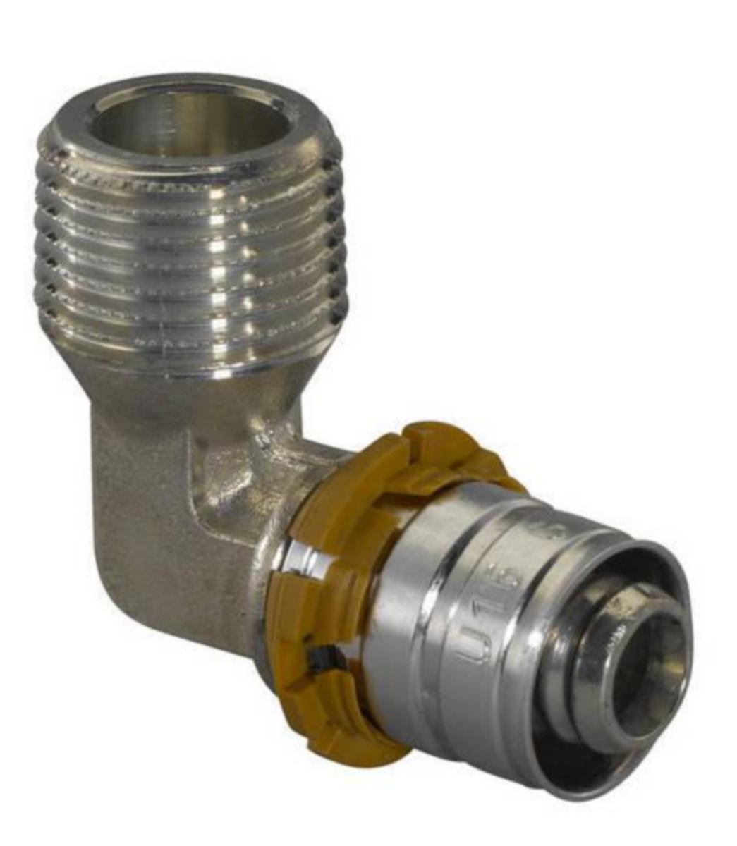 Puristuskulmaliitin Uponor S-Press 90° DR uk (karhennettu) - PURISTUSKULMA UK UPONOR 25X3/4 DR
