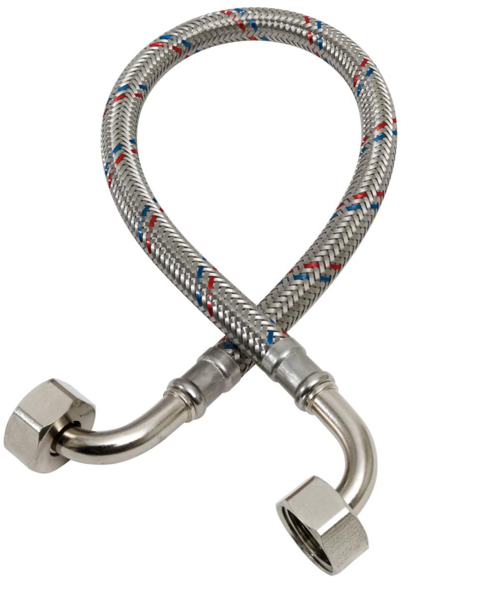 Suihkukaapin letku PEX, metallipäällysteinen pehmeä, kulma-kulma - SUIHKUKAAPIN LETKU SOFT-PEX G15/G20X1200MM DN8 KULMA/KULMA