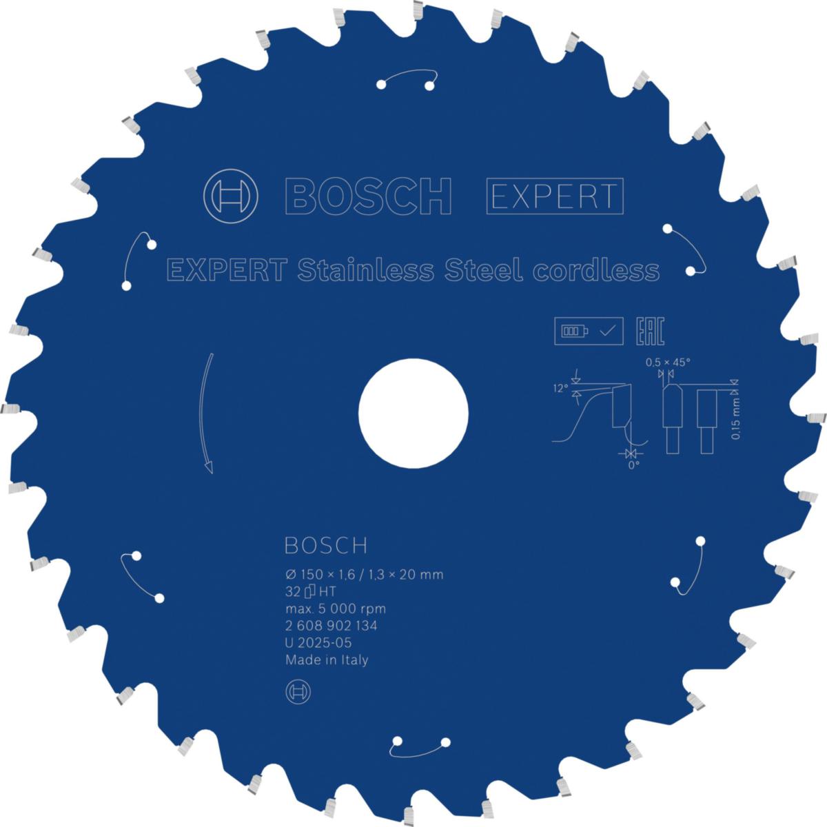 Pyörösahanterä Bosch Expert Stainless Steel Cordless - SAHANTERÄ BOSCH 150X20X1,6 32T 0L EXP