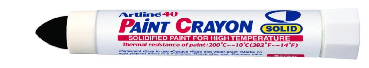Merkintäkynä Artline Paint Crayon EK-40 - MERKINTÄKYNÄ MUSTA ARTLINE PAINT CRAYON EK-40
