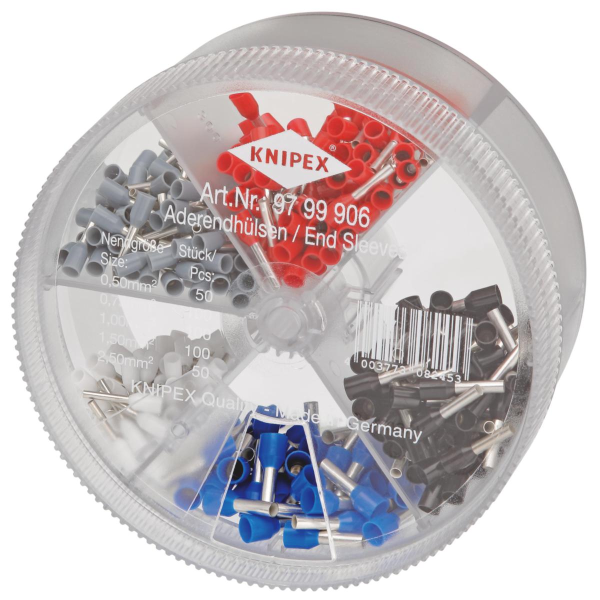 Pääteholkkilajitelma Knipex 9799 eristetyillä holkeilla - PÄÄTEHOLKKI LAJITELMALAATIKKO KNIPEX ERISTETYILLÄ