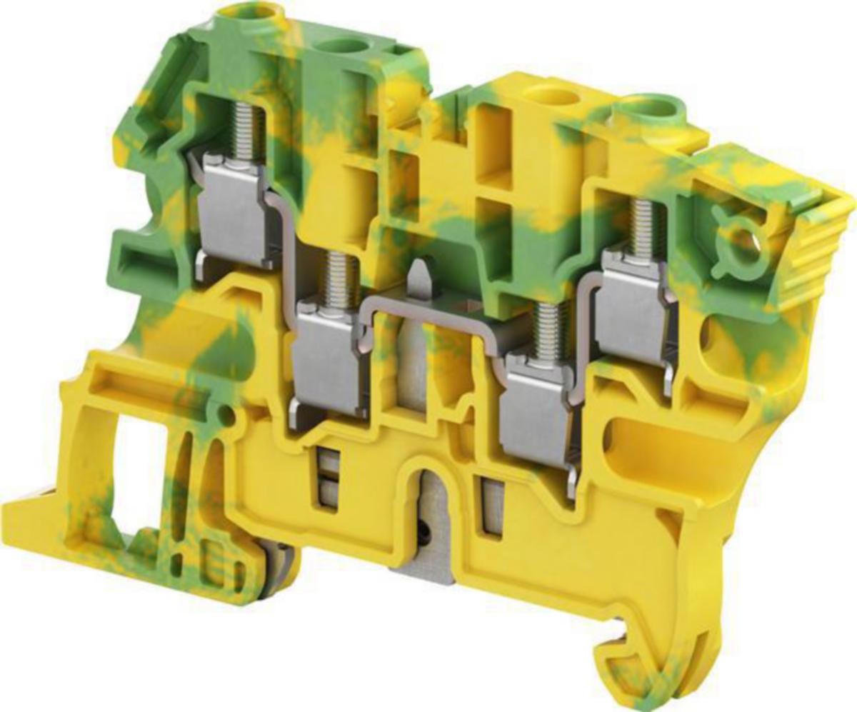 Maadoitusliitin TE / ABB Entrelec -liittimet - MAADOITUSLIITIN TE/ABB ENTRELE VIHREÄ/KELT., LEV:6MM, JOHTO:6