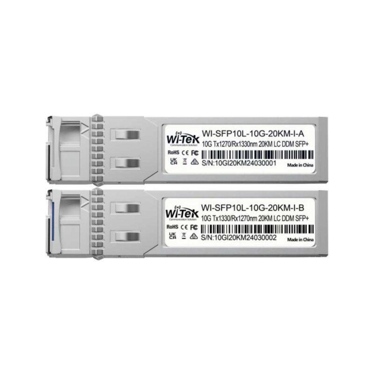 Ethernet kytkintarvike Wi-Tek SFP moduuli - ETHERNET KYTKINTARVIKE WI-TEK SFP-PARI 20KM LC-S SM 10G IND.