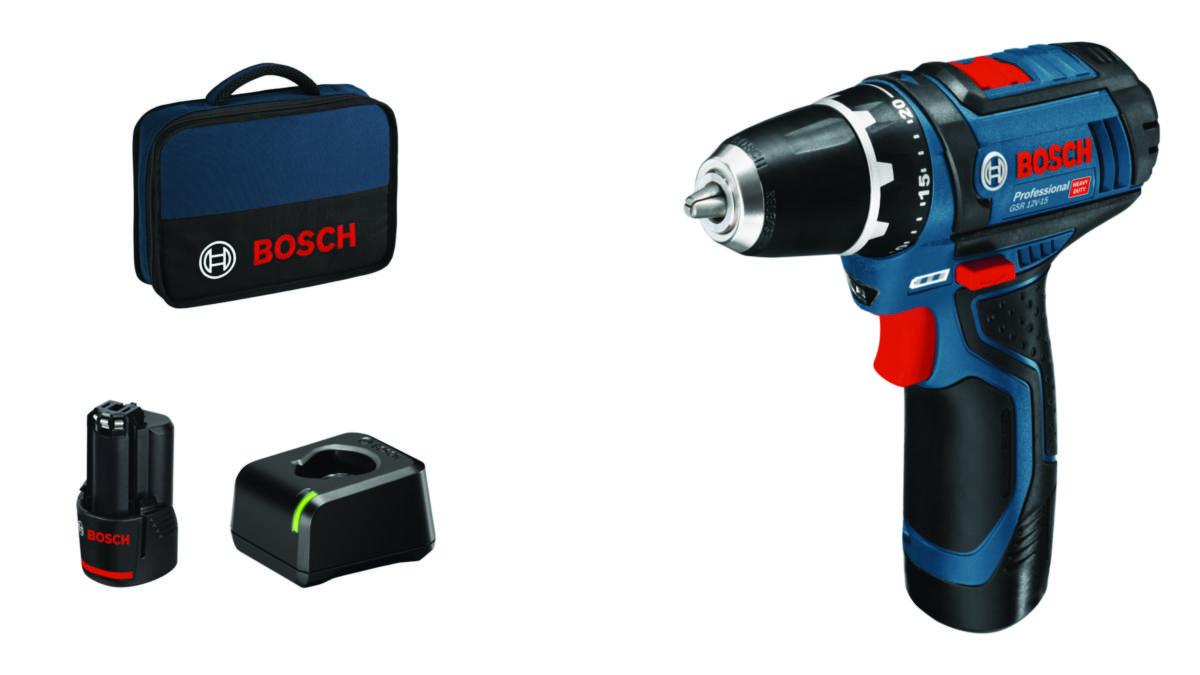 Akkuporakone Bosch GSR 12V-15 2X2,0AH BAG - AKKUPORAKONE BOSCH GSR 12V-15 2X2,0AH BAG