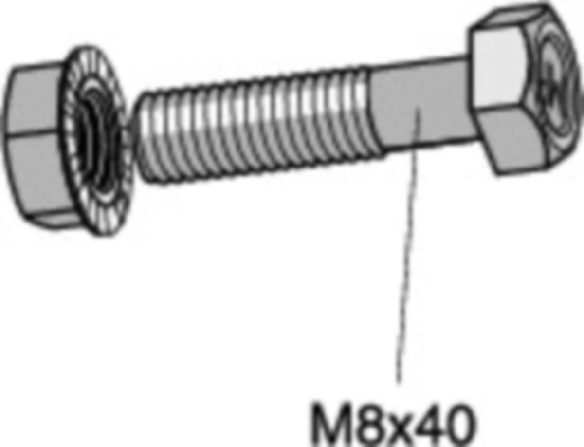 Ruuvisarja MP-Bolagen kattokannattimille/ankkuriskoille - RUUVISARJA MP-BOLAGEN MP-945Z M8X40 MM