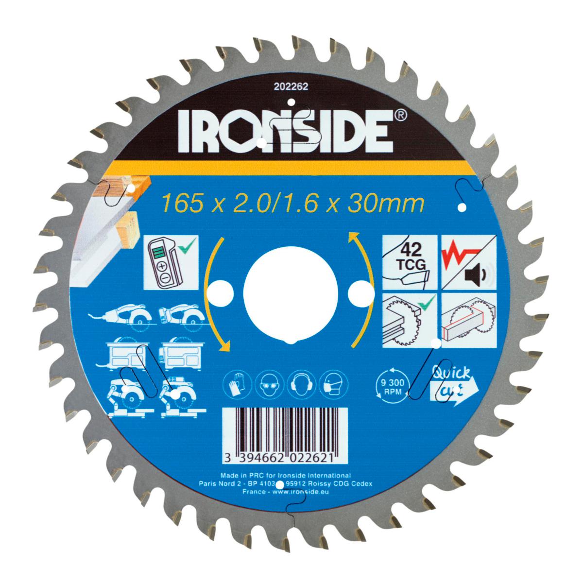 Pyörösahanterä Ironside alumiini - PYÖRÖSAHANTERÄ 165 MM 42T AL IRONSIDE 201962