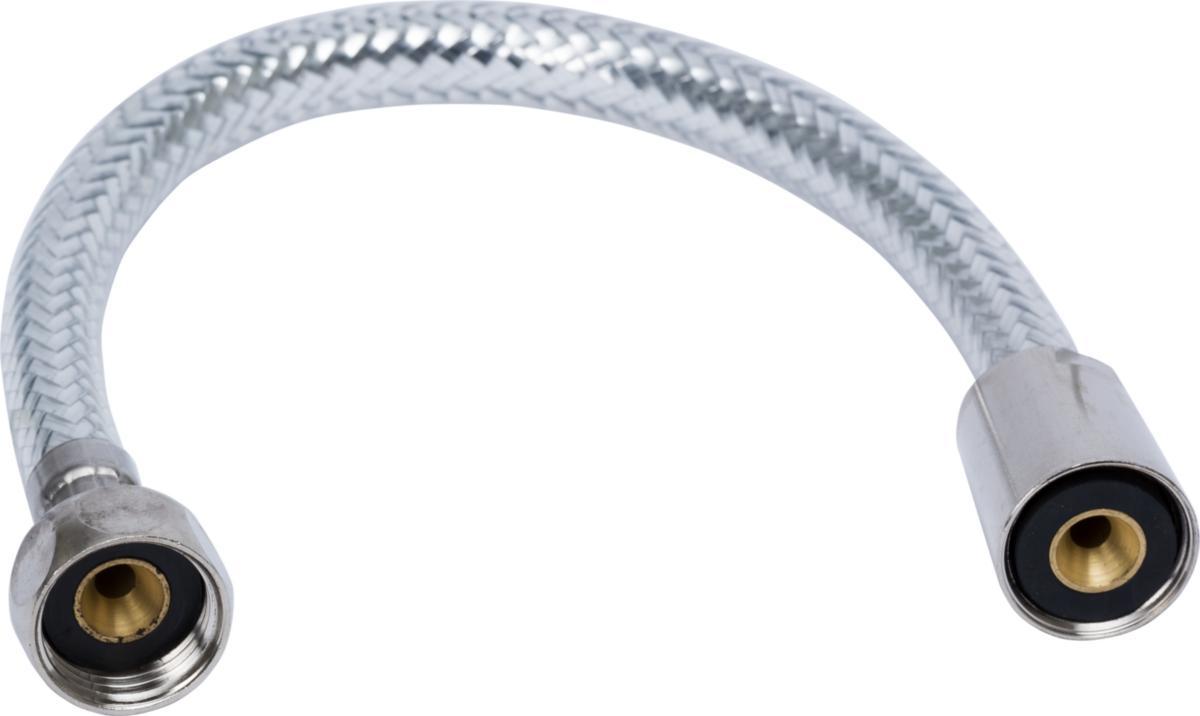 Liitäntäletku PEX, sis. liittimet, suora, päällystetty - ASENNUSLETKU PEX R15X300 SUORA KROMATTU