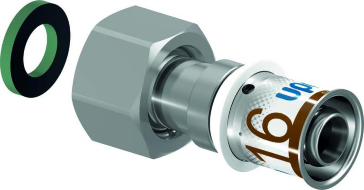 Puristusliitin Uponor S-Press Plus - KYTKENTÄLIITIN S-PRESS PLUS UPONOR 16-G1/2" PYÖR.MUTT.