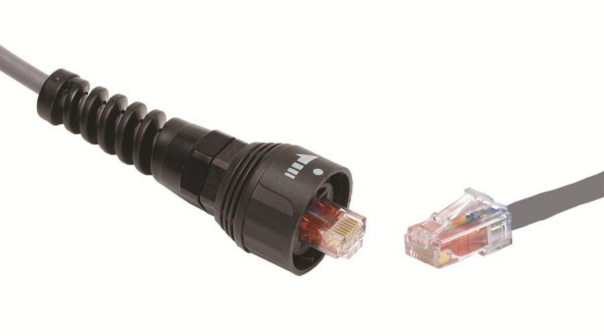 Kytkentäkaapeli Systimax CAT6 U/UTP IP67 - KYTKENTÄKAAPELI-CAT6 SYSTIMAX UTP 2.1M/7FT IP67 HARMAA