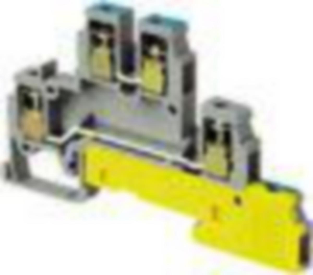 Riviliitin kaksikerros TE / ABB Entrelec -liittimet - RIVILIITIN KAKSIKERROS TE/ABB 6MM, JOHTO:4MM2, 1V+N+PE