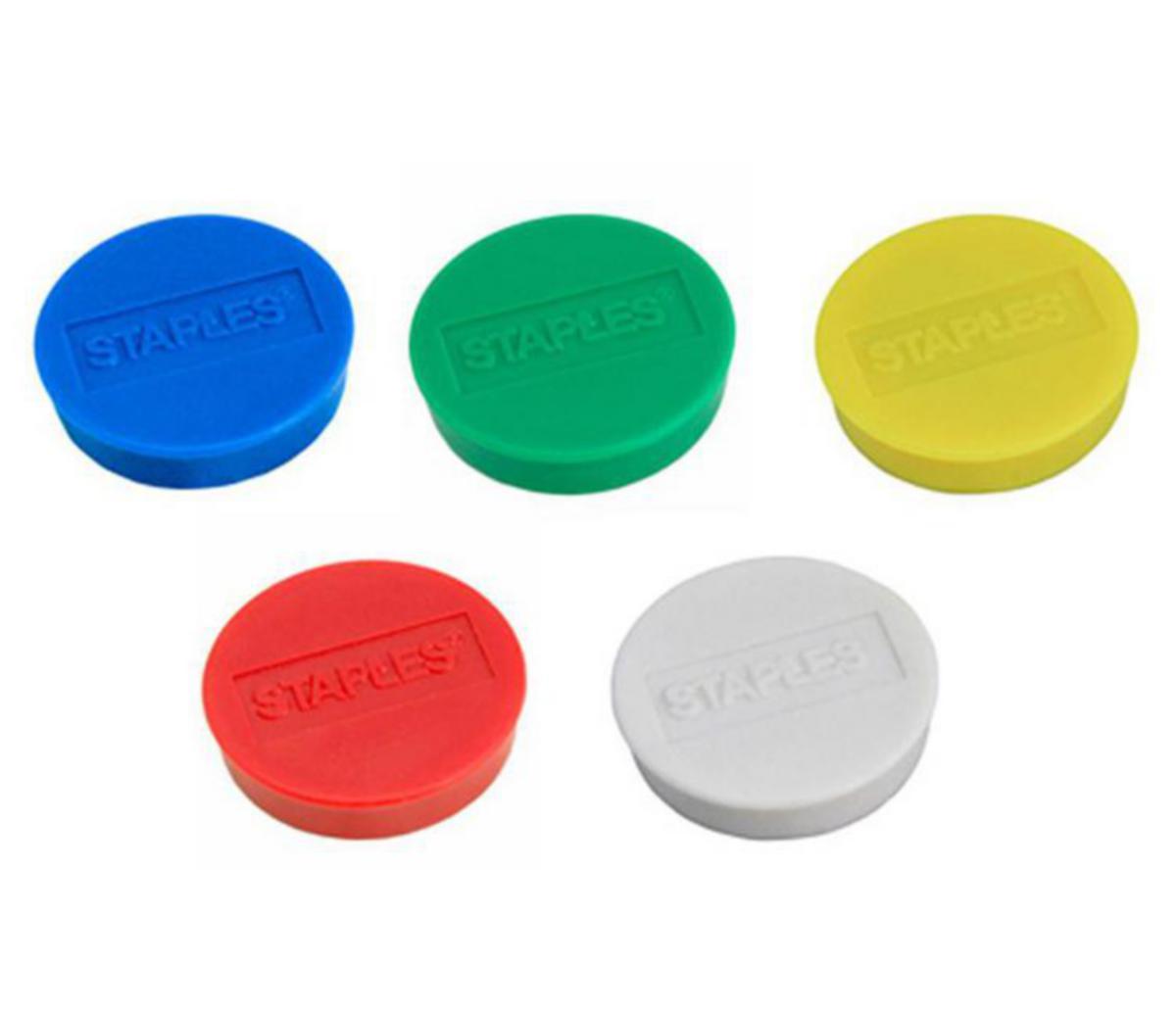 Valkotaulun magneettilajitelma Staples - MAGNEETTI 25MM VÄRILAJITELMA Q-CONNECT 10KPL/PKT