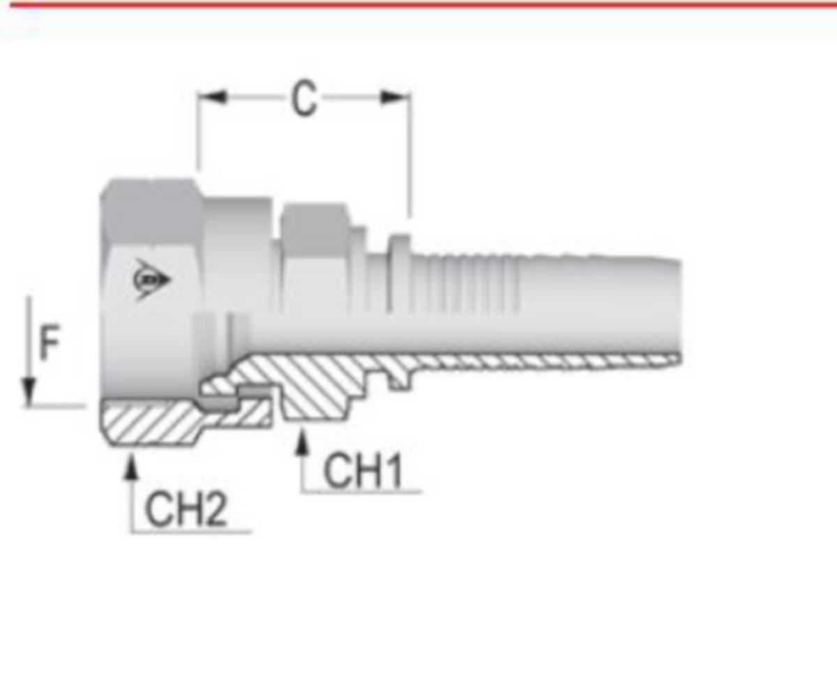 Hydrauliikkaliitin Dunlop Hiflex sisäkierre Komatsu 60ast - LETKULIITIN JIC 60 SK KOMATSU DH A50A03-10-10