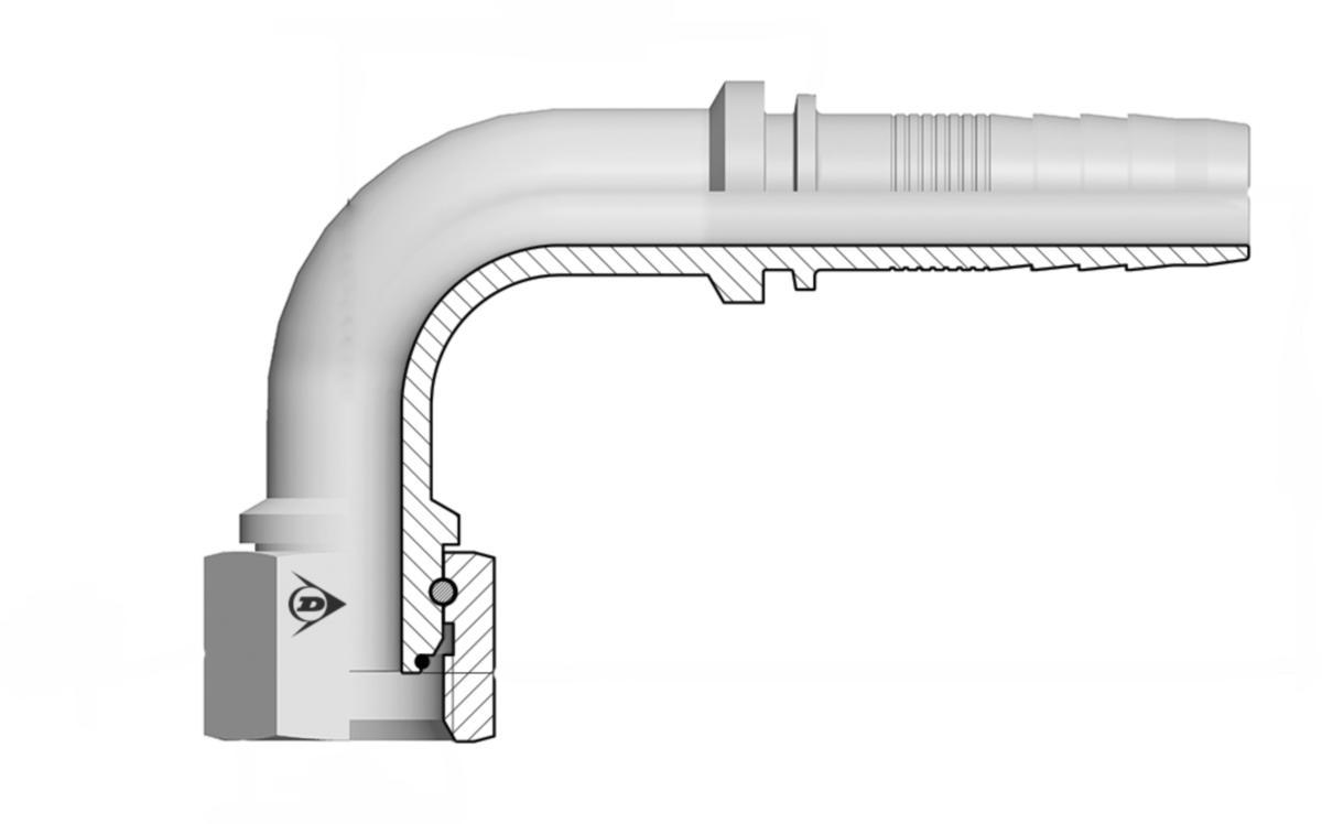Hydrauliikkaliitin Dunlop Hiflex Powertrak 90ast sisäkierre BSPP 60ast - DKOR 90 - LIITIN BSP-90-24-24 PT + DH A13051-24-24