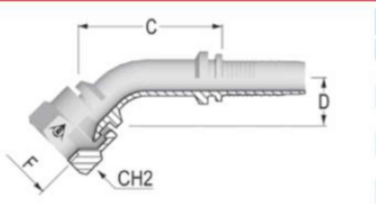 Hydrauliikkaliitin Dunlop Hiflex 45ast sisäkierre JIS 60ast (Mitsubishi) - B 8363 type F - LETKULIITIN JIS 60 SK MITS.45 DH A50A07-06-06