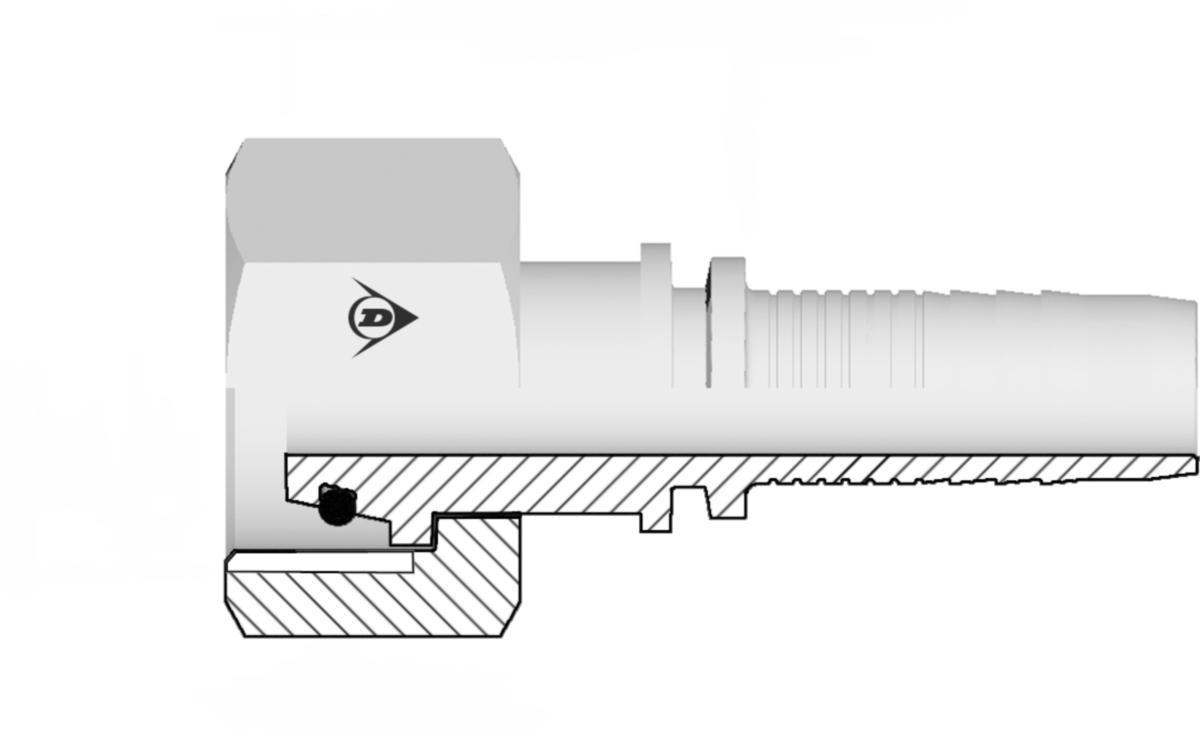 Hydrauliikkaliitin Dunlop Hiflex Powertrak sisäkierre DIN 3865 24ast (raskas sarja) - DKOS - LIITIN DKOS-25-16 PT+ DH A13177-12-16