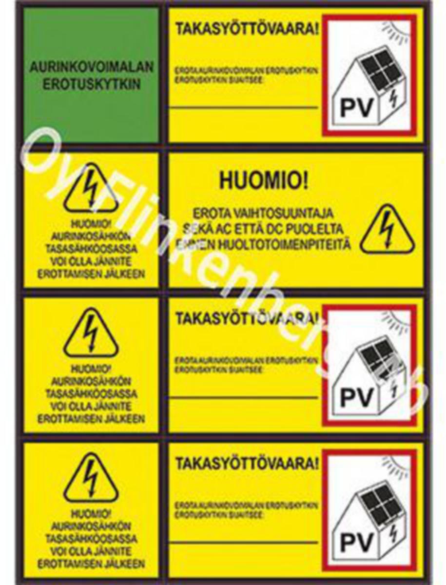 Merkintätarra Flinkenberg Energy - MERKINTÄTARRA FLINKENBERG AURINKOSÄHKÖTARRA-ARKKI A4