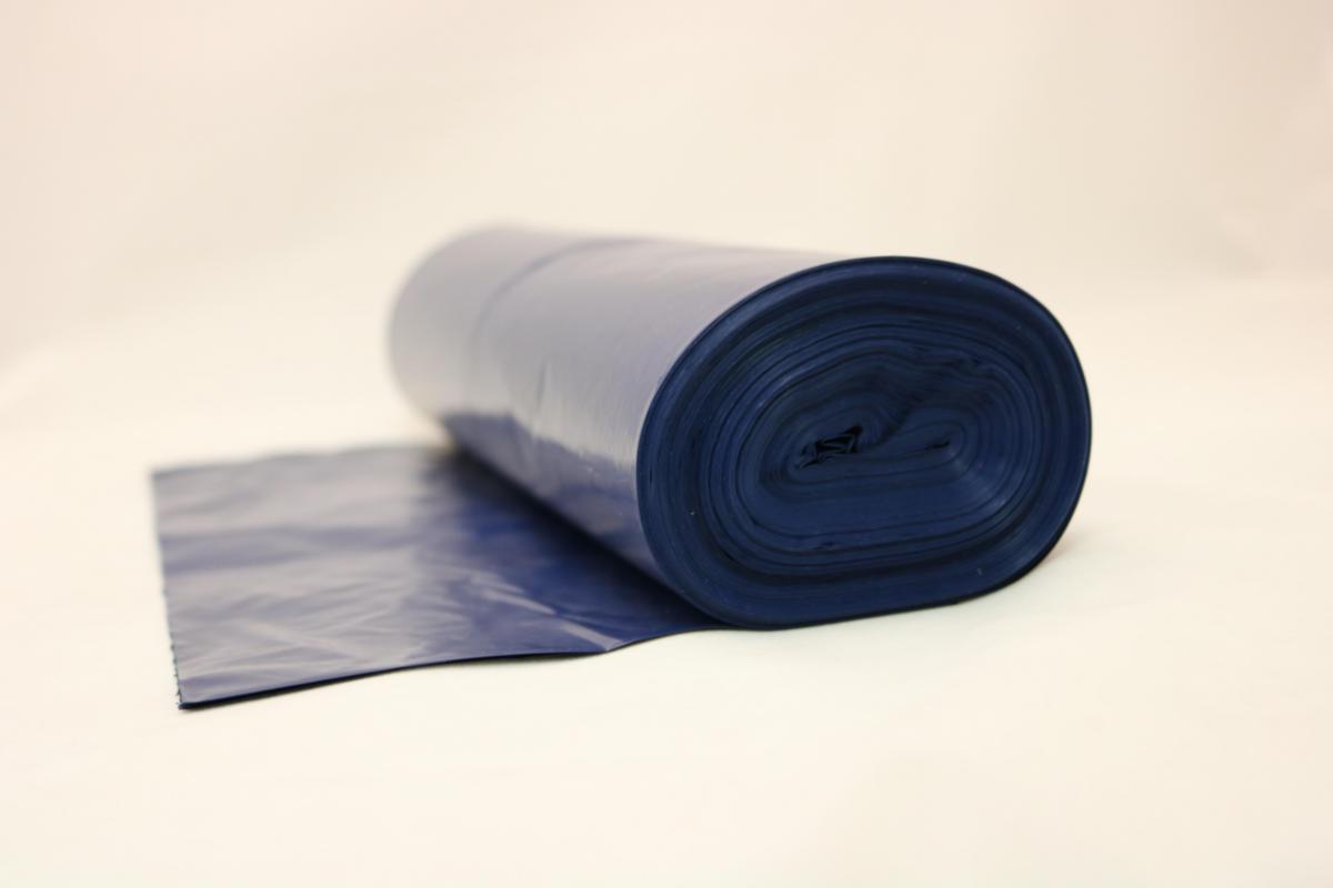 Jätesäkki muovia sininen/musta - JÄTESÄKKI 125L 25KPL/RLL SIN/M 750X1150X0.045MM 2-KER.SIN/MUS