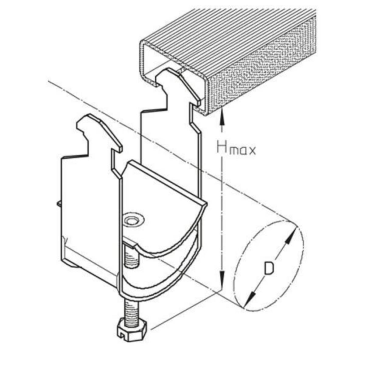 Kaarikiinnike PUK C-profiili - KAARIKIINNIKE PUK K16H Ø12-16/HMAX=46MM FE