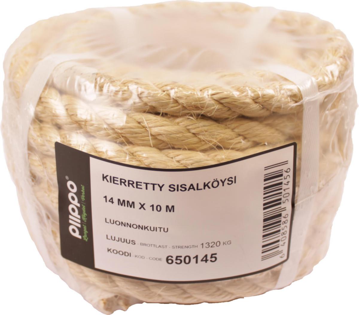 Sisalköysi Piippo - SISALKÖYSI SISAL KIEPPI 14MM X 10M