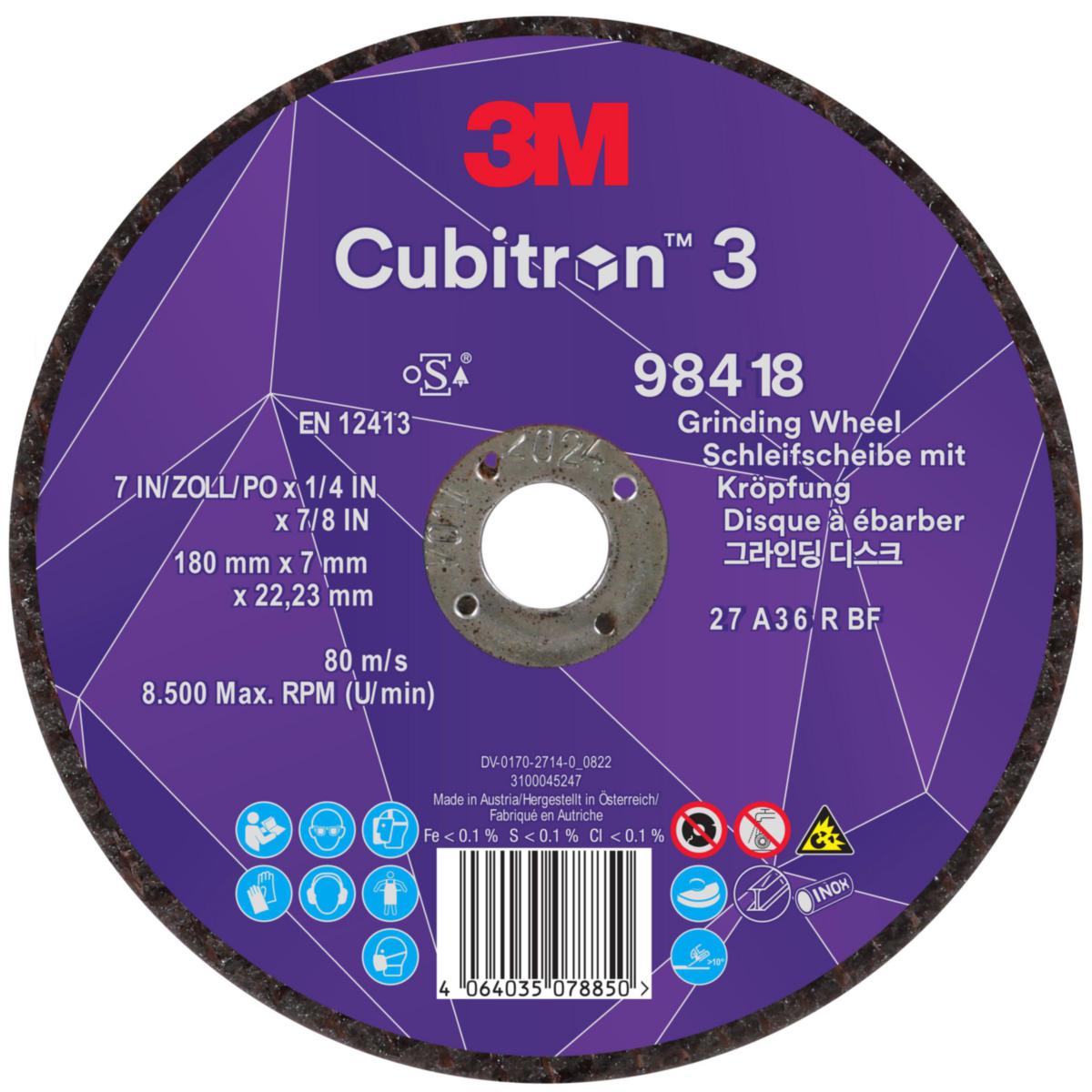 Hiomalaikka 3M™ Cubitron™ III 27 - HIOMALAIKKA 180X7X22.23MM 3M CUBITRON 3