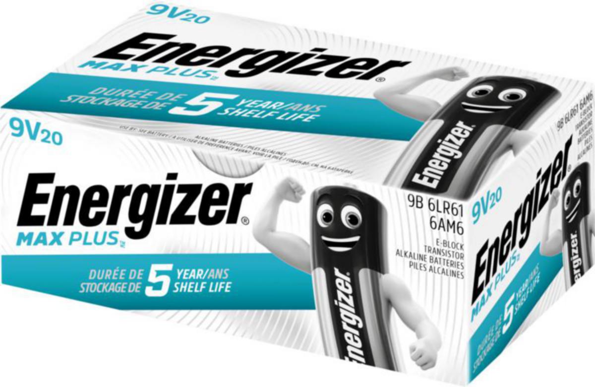 Paristo alkali Energizer Max Plus - PARISTO ALKALI ENERGIZER MAX PLUS 9V/522 20-PAK