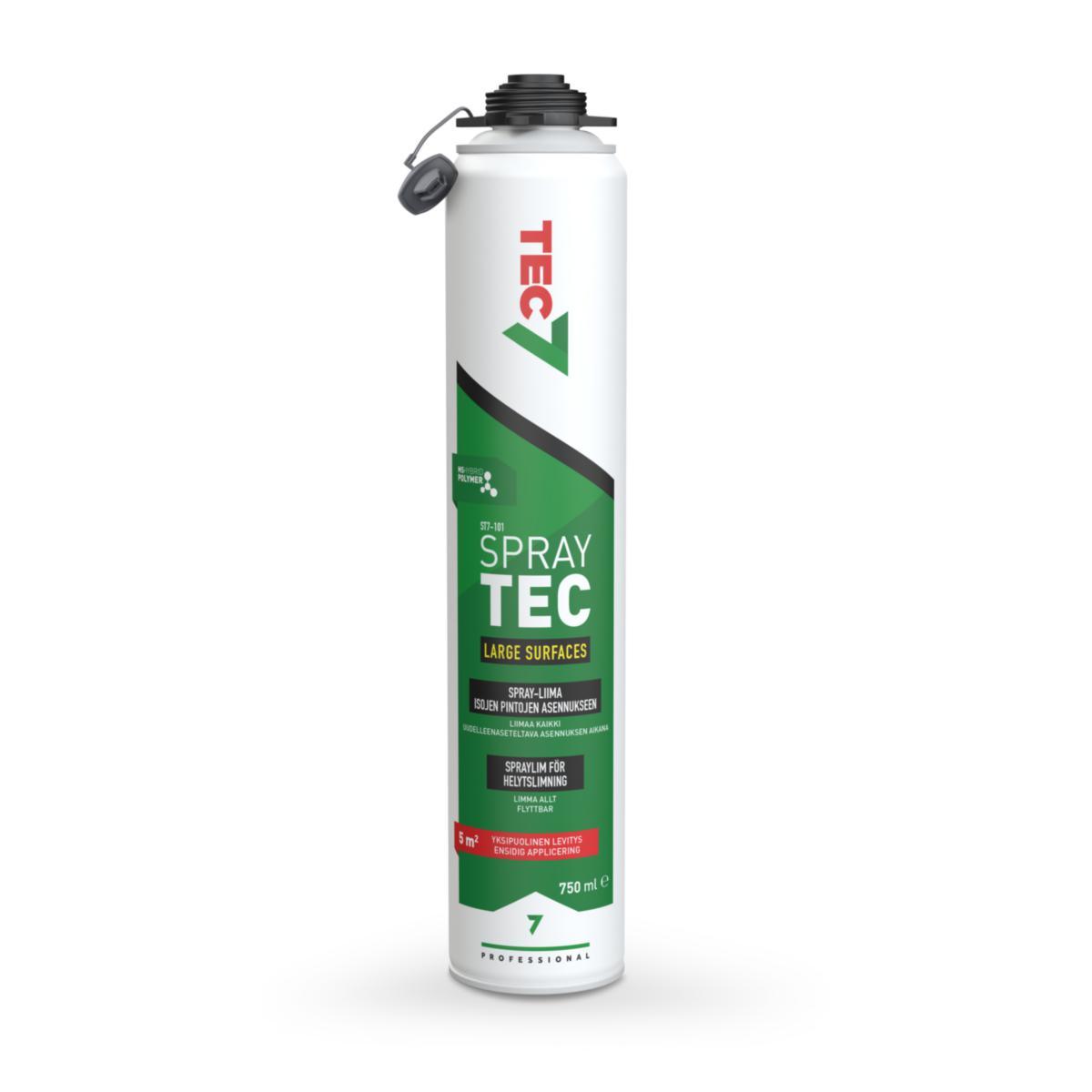 Sprayliima Tec7 ST7-101 Spraytec Large Surfaces - LIIMASPRAY MS-HYBRIDI 750ML TEC7 ST7-101 LIUOTINVAPAA