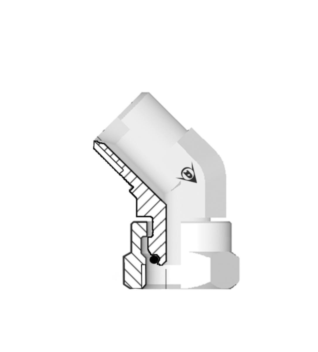 Kulmanippa Dunlop Hiflex 45ast BSP 60ast ulkokierre - BSP 60 ast sisäkierre DIN 3852 - NIPPA BSP DH 04710-06