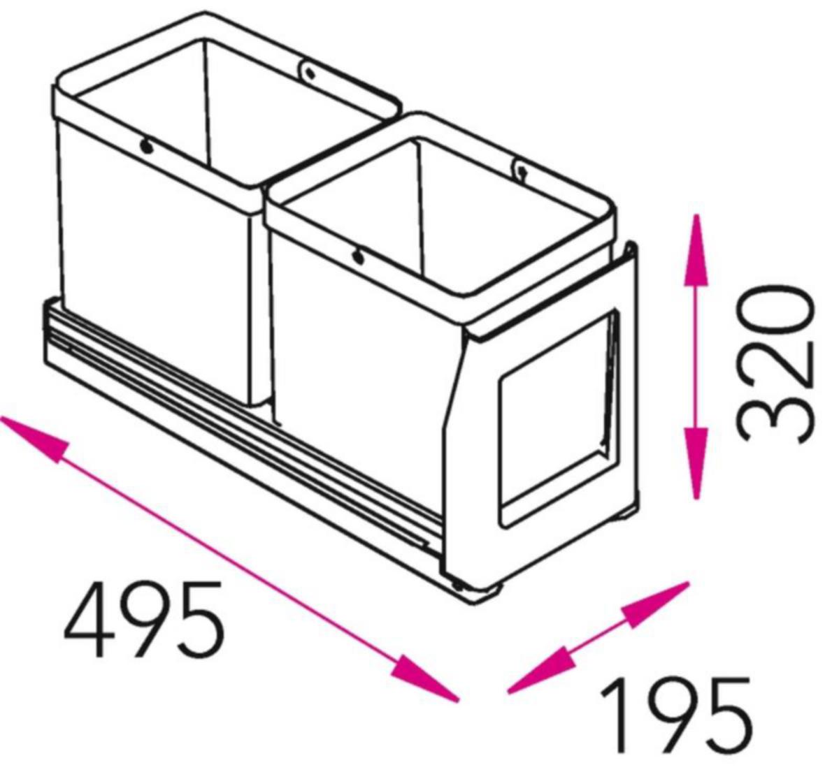 Jätevaunu Stala EKO2-1, kaksi jäteastiaa - JÄTEVAUNU EKO2-1 2 ASTIAA