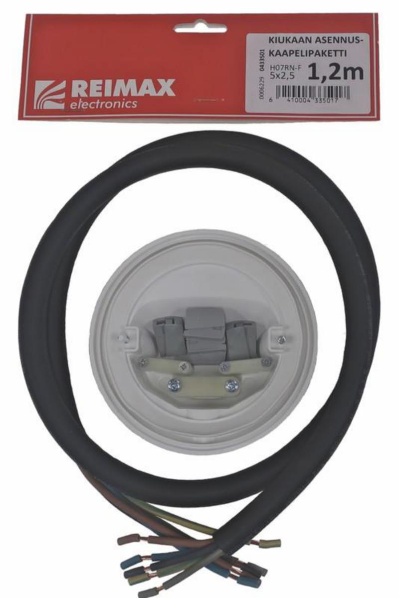 Kiukaan asennuskaapelipaketti Reimax Electronics - ASENNUSPAKK KIUAS REIMAX H07RN-F 5G2,5S 1,2m+KANSI+LIIT